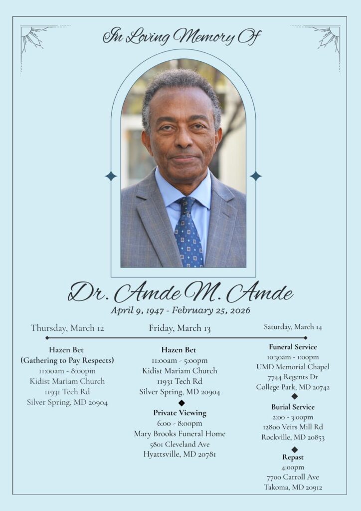 Dr. Amde memorial services